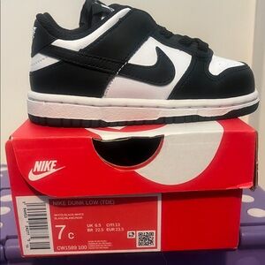 Nike Kids Dunk Low Sneakers - Black and White